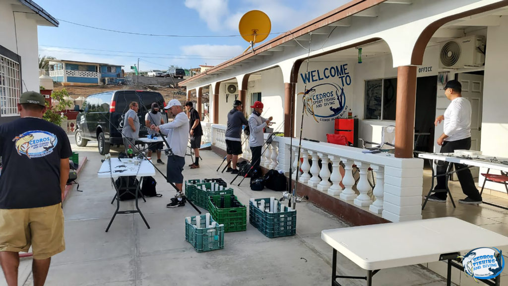 gearing up at Cedros Fishing and Diving